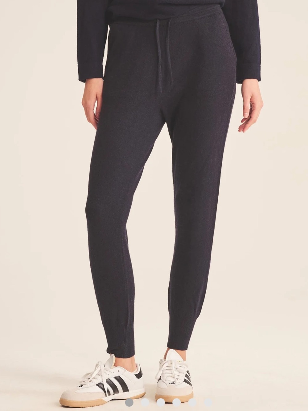 NWT Naadam Cashmere and Wool Joggers Black Gray hem XL